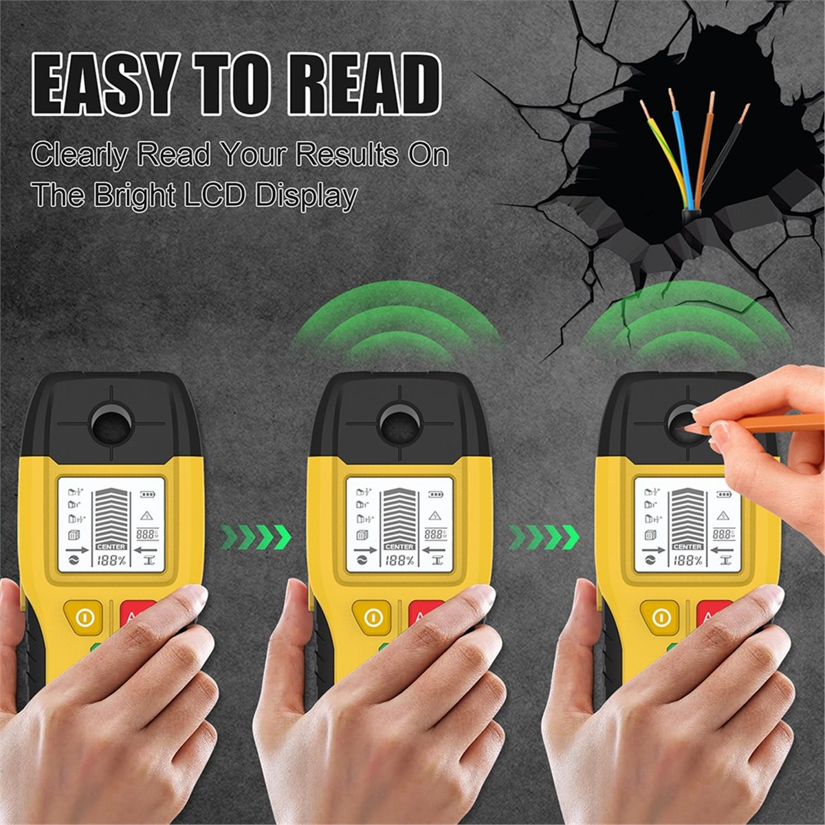 Stud Detector With Metal Ac Wire - Wall Stud Finder Sensor Wall Scanner