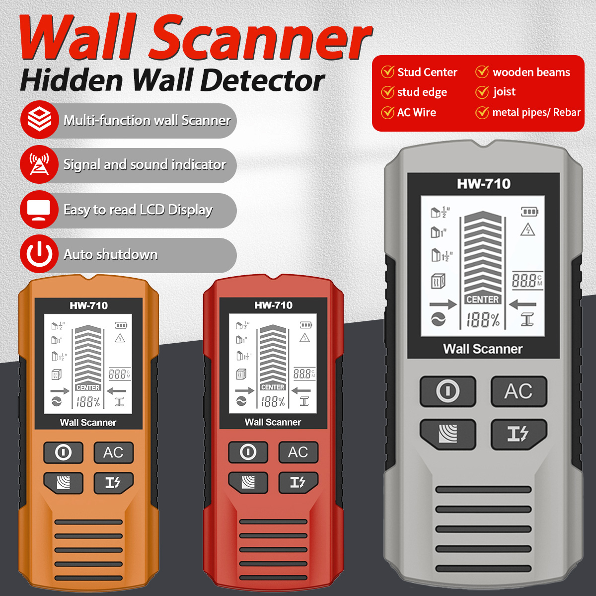 HW-710 Stud Finder Wall Scanne - đánh giá và giá Pipe Detector Wall Scanner