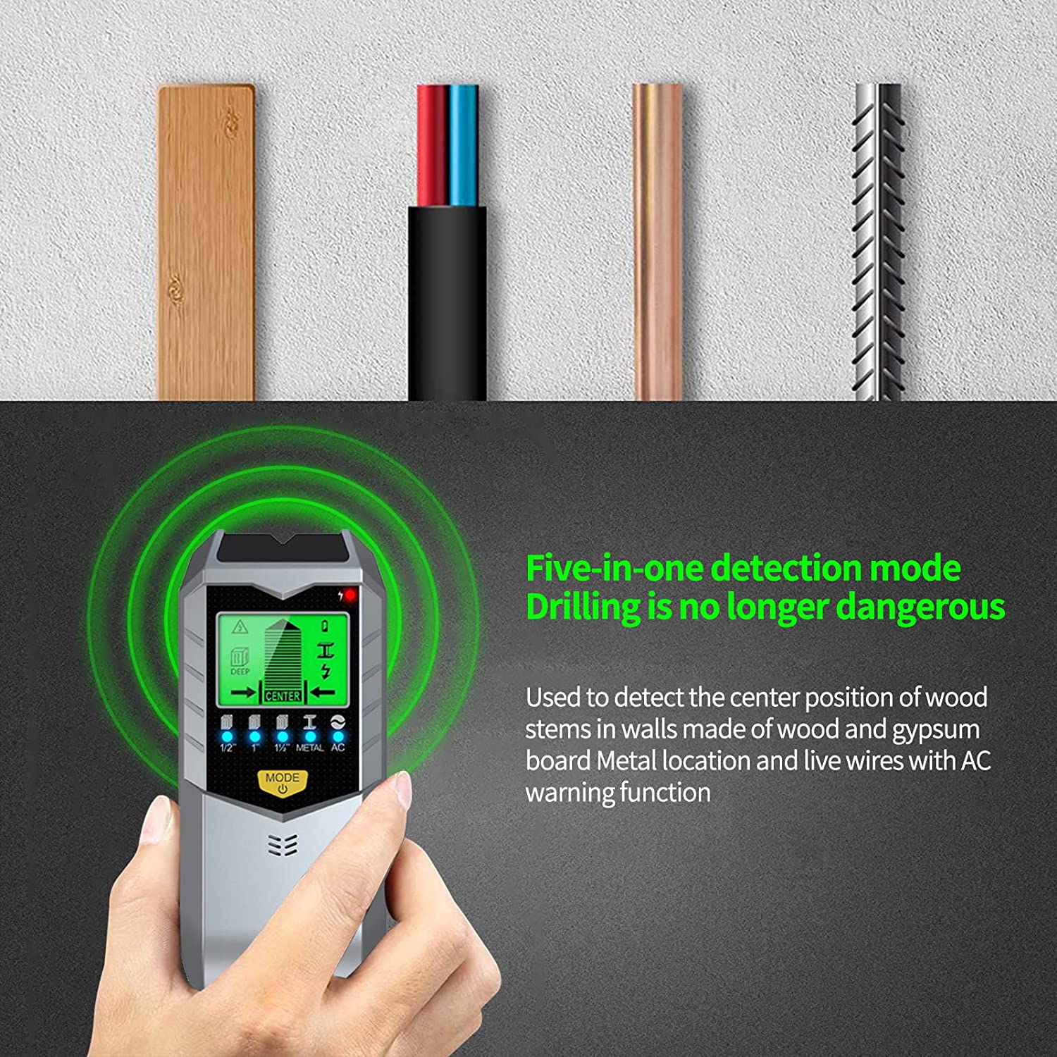 5 In 1 Electronic Wall Detecto - đánh giá và giá Stud Finder Wall Scanner 5 In 1