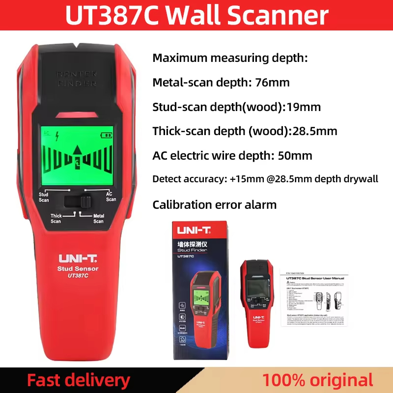 UNI-T UT387C Kỹ Thuật Số Bông  - đánh giá và giá Wall Scanner Rebar Detector