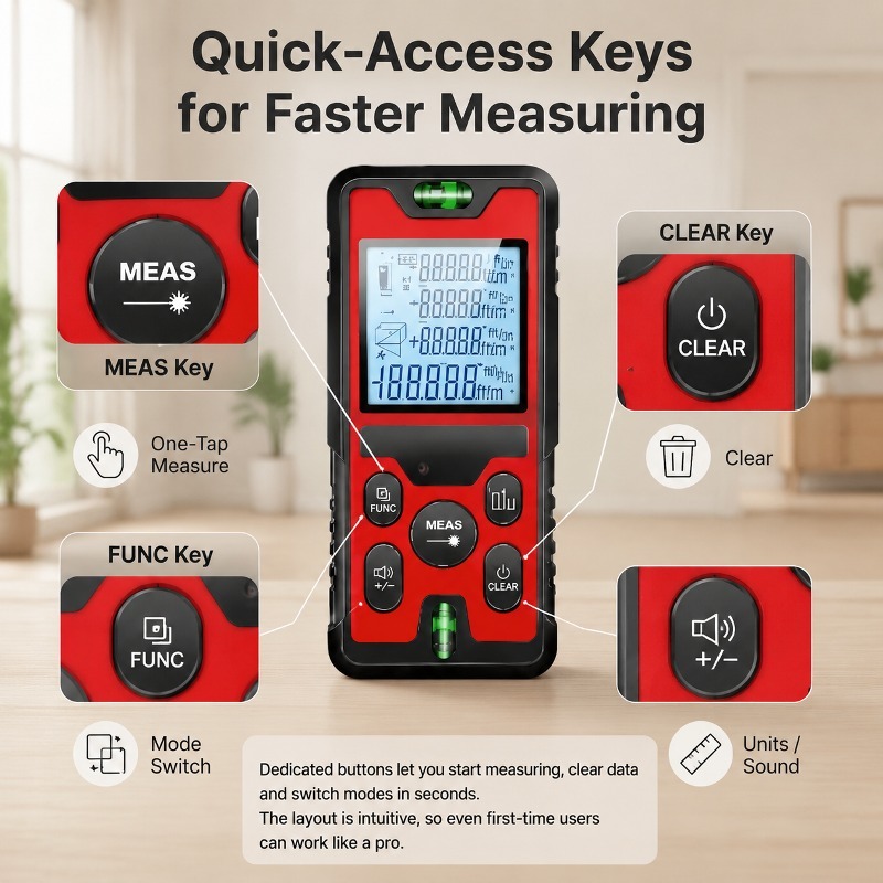 120M Laser Distance Meter USB‑ - đánh giá và giá Stud Finder With Laser Level