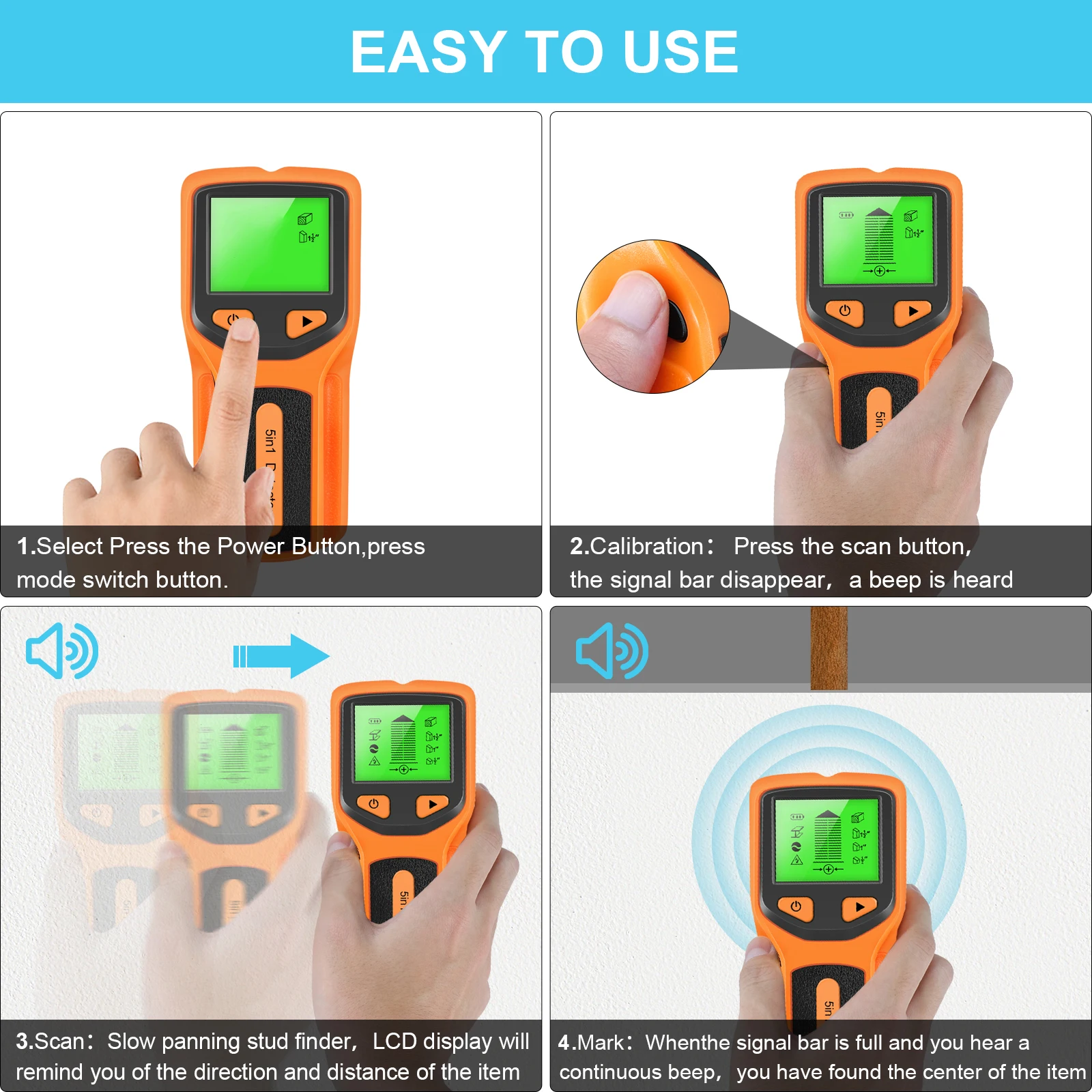 5-in-1 Handheld Digital Wall S - đánh giá và giá Stud Finder Wall Scanner 5 In 1