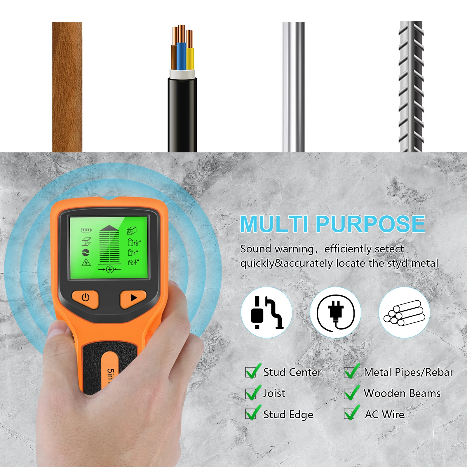5-in-1 Handheld Digital Wall S - đánh giá và giá Stud Finder Wall Scanner 5 In 1