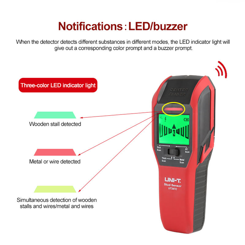 UNI-T UT387C Wall Scanner Meta - đánh giá và giá Stud Detector With Metal Ac Wire